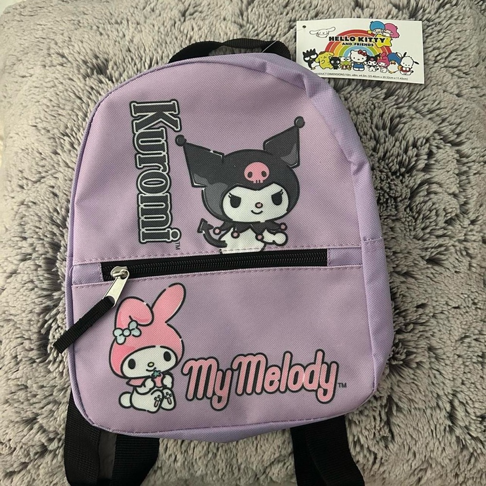 Purple kuromi / my melody mini backpack